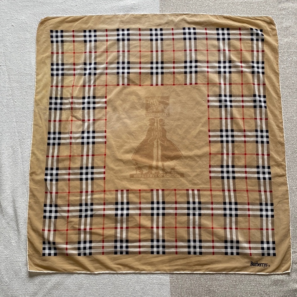 Vintage Burberry Silk Square Scarf